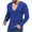 Blue, variant on WREESH Men's Fashion T-Shirts Casual Long Sleeve T-Shirt Pullover Knitwear V-Neck Solid Color Base Shirt Blue