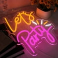 thumbnail image 5 of UPONRAY Let's Party Neon Signs, 11.4"*15.7" Dimmable & USB-Powered LED Neon Light, Stylish Wall Decor for Bar, Club, Wedding, Engagement Party, Birthday Party, 5 of 12