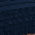 thumbnail image 3 of Duvet Cover 5 Piece Set Half-Ruffle (1 Duvet Cover & 4 Pillowcases) 100% Egyptian Cotton Quilt Cover with Zipper, 400TC Luxury Covers for Comforter & Blanket - Navy Blue Solid, Oversize Queen Size., 3 of 8