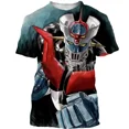 thumbnail image 3 of Camiseta de manga corta con estampado 3D de Mazinger Z para hombre, camiseta moderna con patrón de transformadores, comodidad urbana de verano, 3 of 5