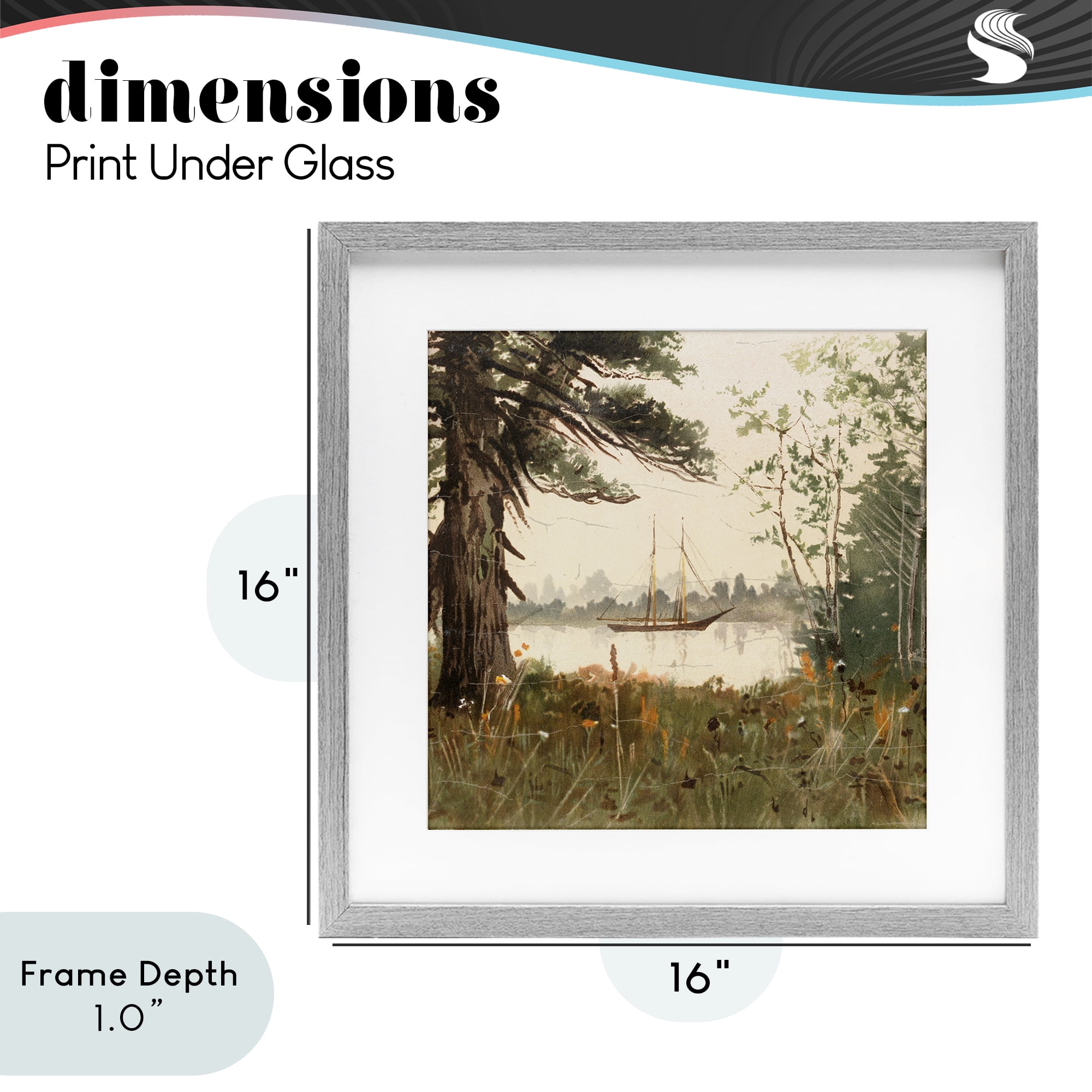 Stupell Industries Boating View Through Trees Gray Framed Print Under Glass, design by Lula Bijoux & co.