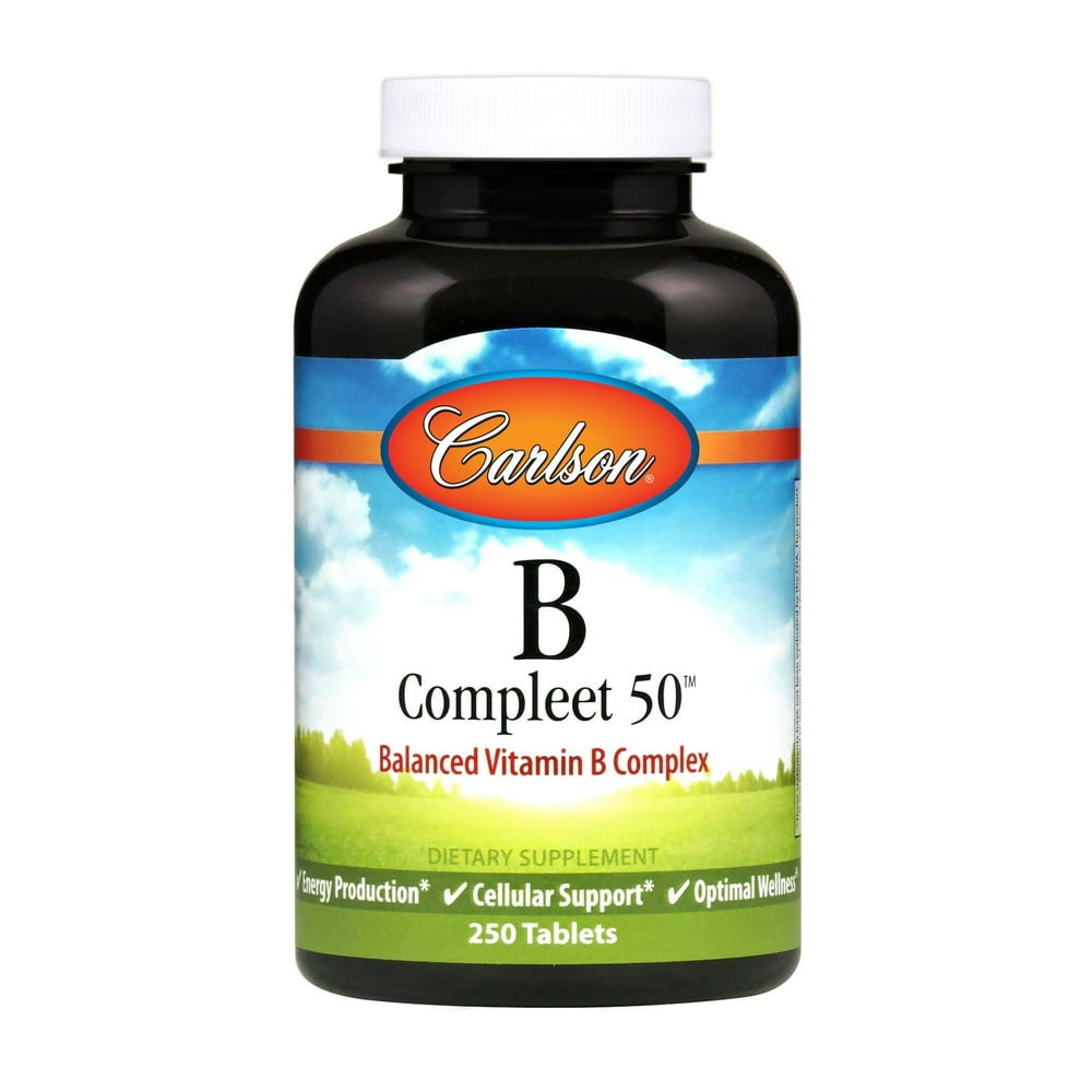 Carlson Labs 50, Vitamin B Complex, 250 Tablets Walmart