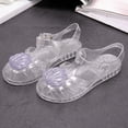 thumbnail image 7 of Viluyesy Girls Jelly Sandals Kids Summer Closed Toe Ankle Strap Glitter Shell Water Beach Shoes Purple Size 1 Big Kids, 7 of 7