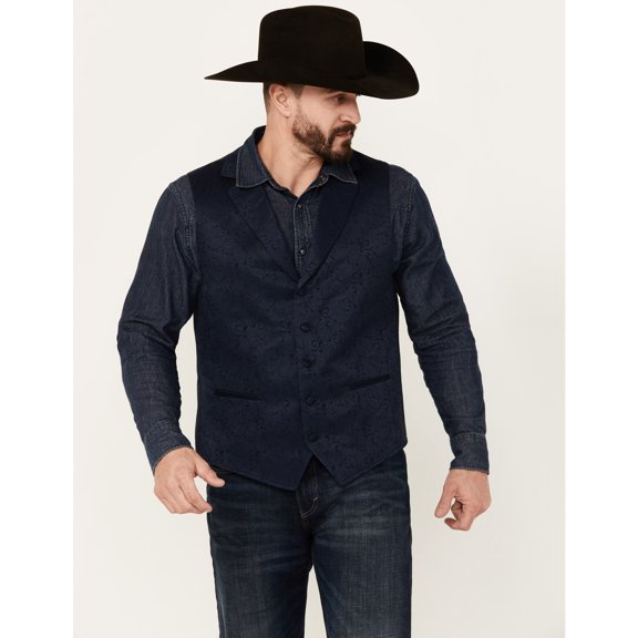 Cody James Men's Nashville Paisley Print Vest Navy X-