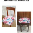 thumbnail image 6 of Dining Room Chair Seat Covers, Pink Flamingo with Blue Leaves Removable Stretch Chair Seat Cushion Slipcovers Protector for Holiday Party Festival Decoration, Set of 6, 6 of 6