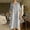 D-Grey, variant on Womens Dress Loose Fit Style Long Sleeve Dress With Pocket Loose Fit Linen Blend Crewneck Dresses Leisure Clothing M Mint Green