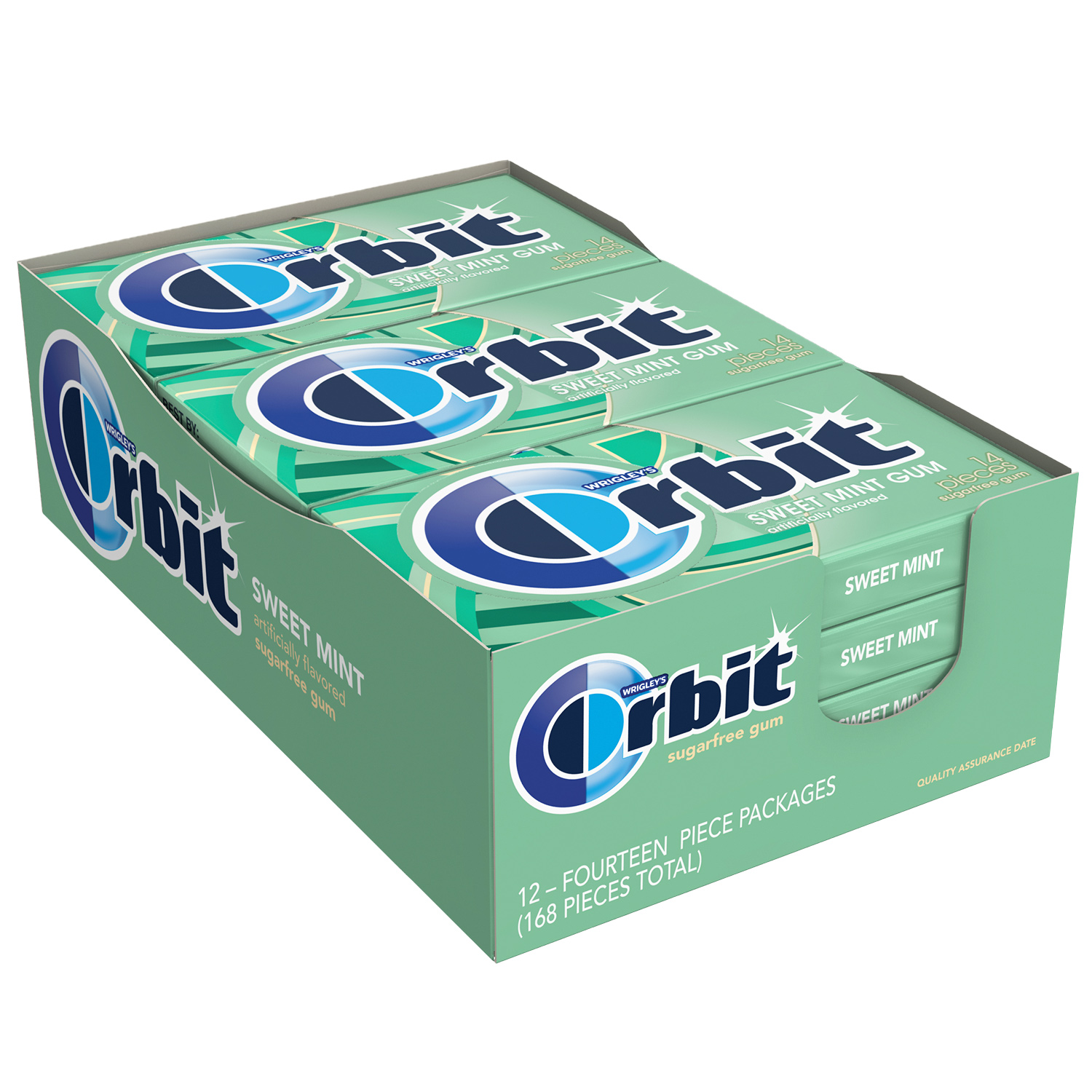 Orbit Gum, Sweet Mint, Sugar Free, 14 Sticks (Pack of 12)