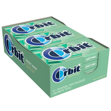 Orbit Gum, Sweet Mint Sugar Free Chewing Gum, 14 Pieces Pack, 12