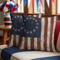 thumbnail image 6 of 2 Pack Outdoor Waterproof Throw Pillows,Retro USA Flag Independence Day Decorative Square Pillow Case Patio Pillows for Chair Couch Sofa 16x16in, 6 of 9