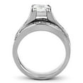 thumbnail image 3 of Luxe Jewelry Designs Women's Stainless Steel Channel Wedding Ring with Cubic Zirconia - Size 8, 3 of 4