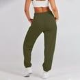 thumbnail image 6 of DeHolifer Women's Jersey Pants,Casual Bottom Drawstring Elastic Waist Pants Sporty Athletic Joggers Lounge Trousers with Pockets Army Green Small, 6 of 8