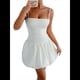 thumbnail image 2 of Vestido Corto de Verano con Tirantes Finos, Espalda Descubierta, Fruncido, Estilo Y2K, para Fiesta, Club y Pantalones Cortos Incorporados L, 2 of 10