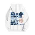thumbnail image 4 of Womens Hoodie Winter Fall Comfy Hooded Long-sleeved Kimono One Shoulder Zipper Floral Leisure Cotton Sweatshirts(White,M), 4 of 4