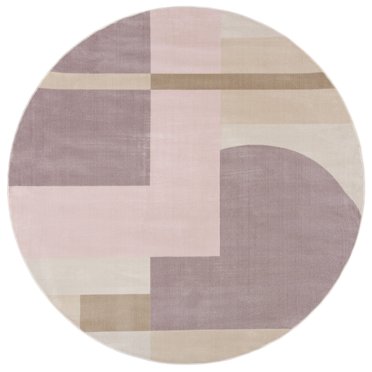 SAFAVIEH Orwell Calanthia Abstract Area Rug, Pink/Purple, 9' x 9' Round