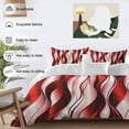 thumbnail image 3 of 3 Piece Red Striped Ombre Duvet Cover Set Full Size, Microfiber Comforter/Quilt Cover with Corner Ties and 2 Pillowcases, Modern Red Moire Geometric All Season Soft Bedding with Zipper Closure, 3 of 8
