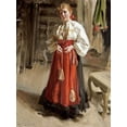 thumbnail image 2 of Zorn, Anders Leonard 19x24 Gold Ornate Wood Framed with Double Matting Museum Art Print Titled - Girl In Orsa Costume, 2 of 4