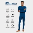thumbnail image 2 of Woolcano Men’s 100% Merino Wool Base Layer Set Lightweight Thermal Underwear for Ski Winter Outdoor Sports, 2 of 6