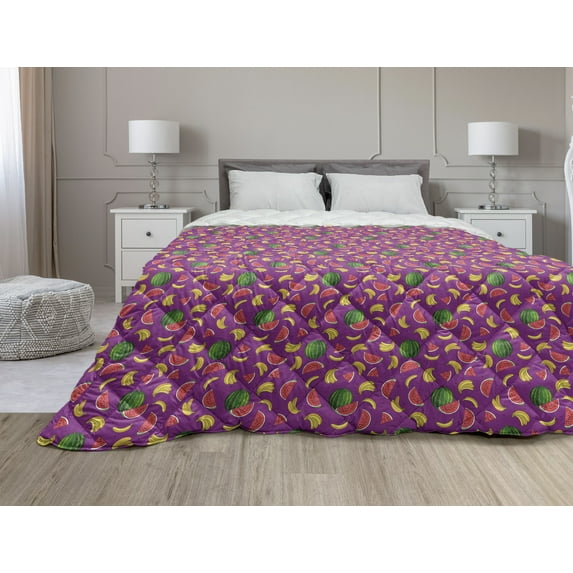 Astrology Down Alternative Comforter, Charts of Zodiac Life Path Houses of Planets Destiny Foresight Pattern, Microfiber Quilt for All Season, 5 Sizes, Violet and Multicolor, by Ambesonne