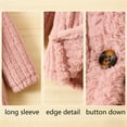thumbnail image 3 of fatyb Little Girls Fleece Button down Hoodie Jackets Sherpa Long Sleeve Dressy Coat Kids Plush Warm Outwear, 3 of 4