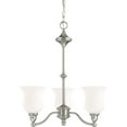 thumbnail image 2 of Nuvo Lighting 61801 - 3 Light (Medium Screw Base) 22" Glenwood Brushed Nickel Finish with White Satin Glass Chandelier Light Fixture (60-1801), 2 of 2