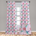 thumbnail image 4 of Ambesonne Birds and Nature Curtains, Dreamy Hummingbird, Pair of 28"x95", Dark Seafoam Pastel Pink, 4 of 4