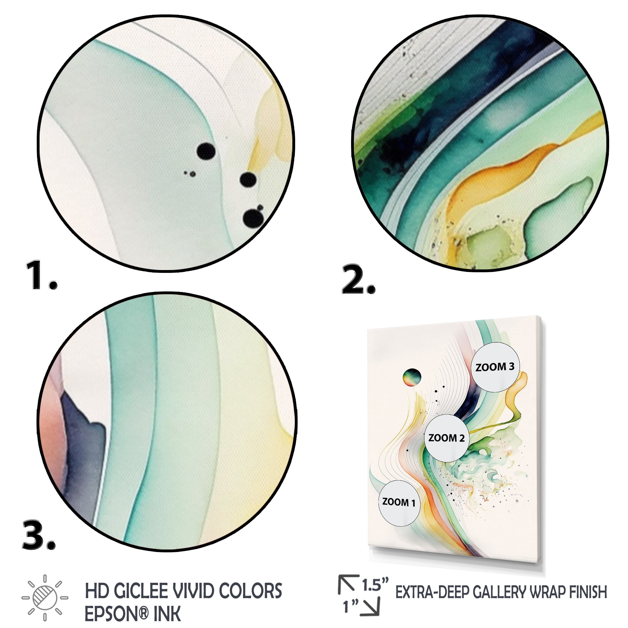 Designart Vibrant Watercolor Movement II Canvas Wall Art