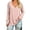 Pink, variant on hoksml Women's V Neck Casual Tunic Top, Solid Side Slit Loose Long Sleeve Shirt