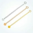 thumbnail image 3 of K-KED Solid 18K Yellow Gold Chain Extender Necklace Link Spring Clasp 1.2inch Length-Rose-3.96in, 3 of 6