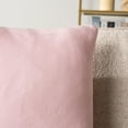 thumbnail image 3 of PAVILIA Light Pink Throw Pillow Covers 18x18 Set of 2, Decorative Pillow Cases for Bed Sofa Couch, Boho Aesthetic Accent Decor Cushion Bedroom Living Room, Velvet Square Euro Sham Covers, Blush Pink, 3 of 8