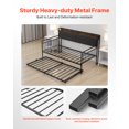thumbnail image 4 of VEVOR Twin Size Daybed Frame Metal Day Bed with Trundle and Charging Station, 4 of 9