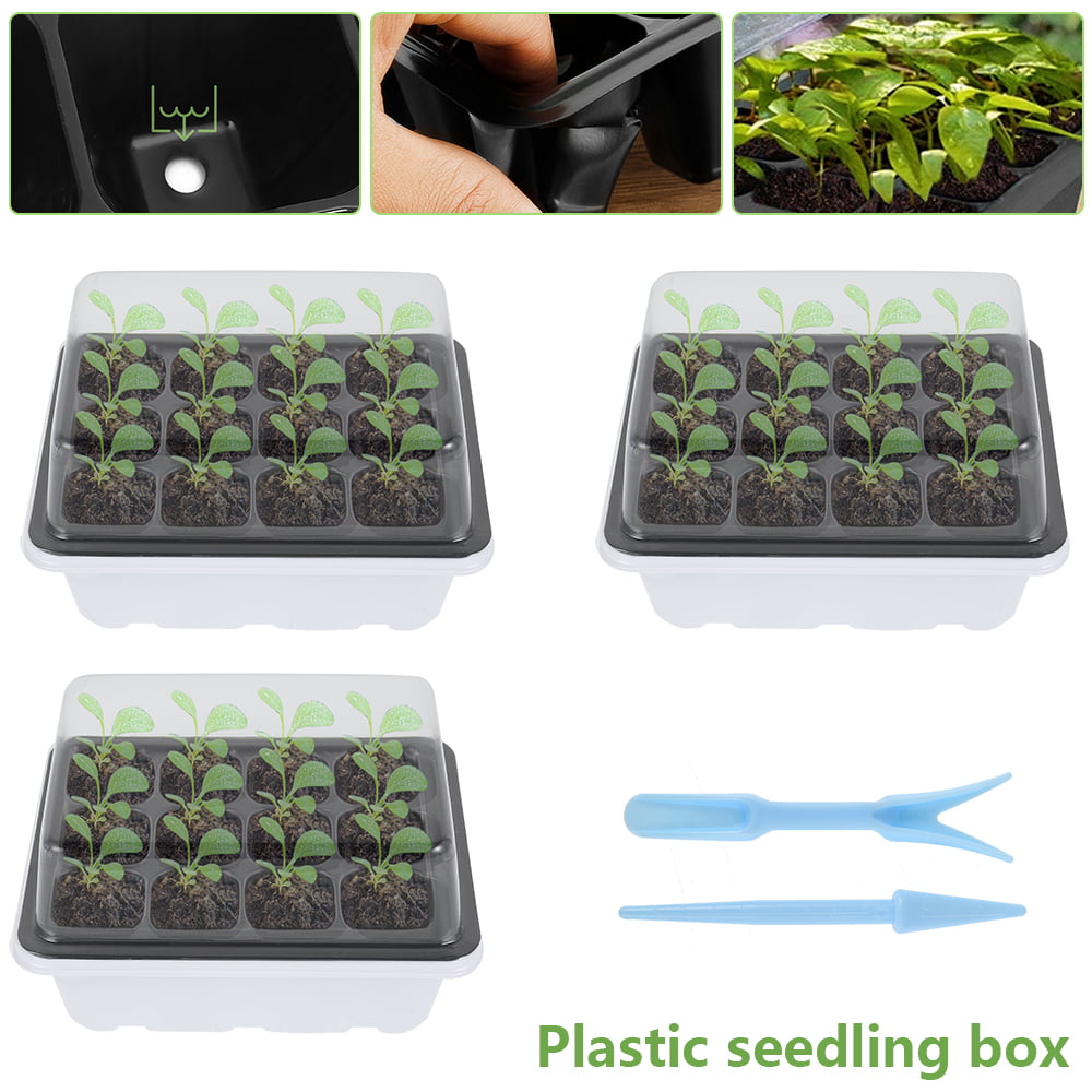 Plastic Nursery Pots Seed Tray Set Domed Plant Germination Box And Garden Stand