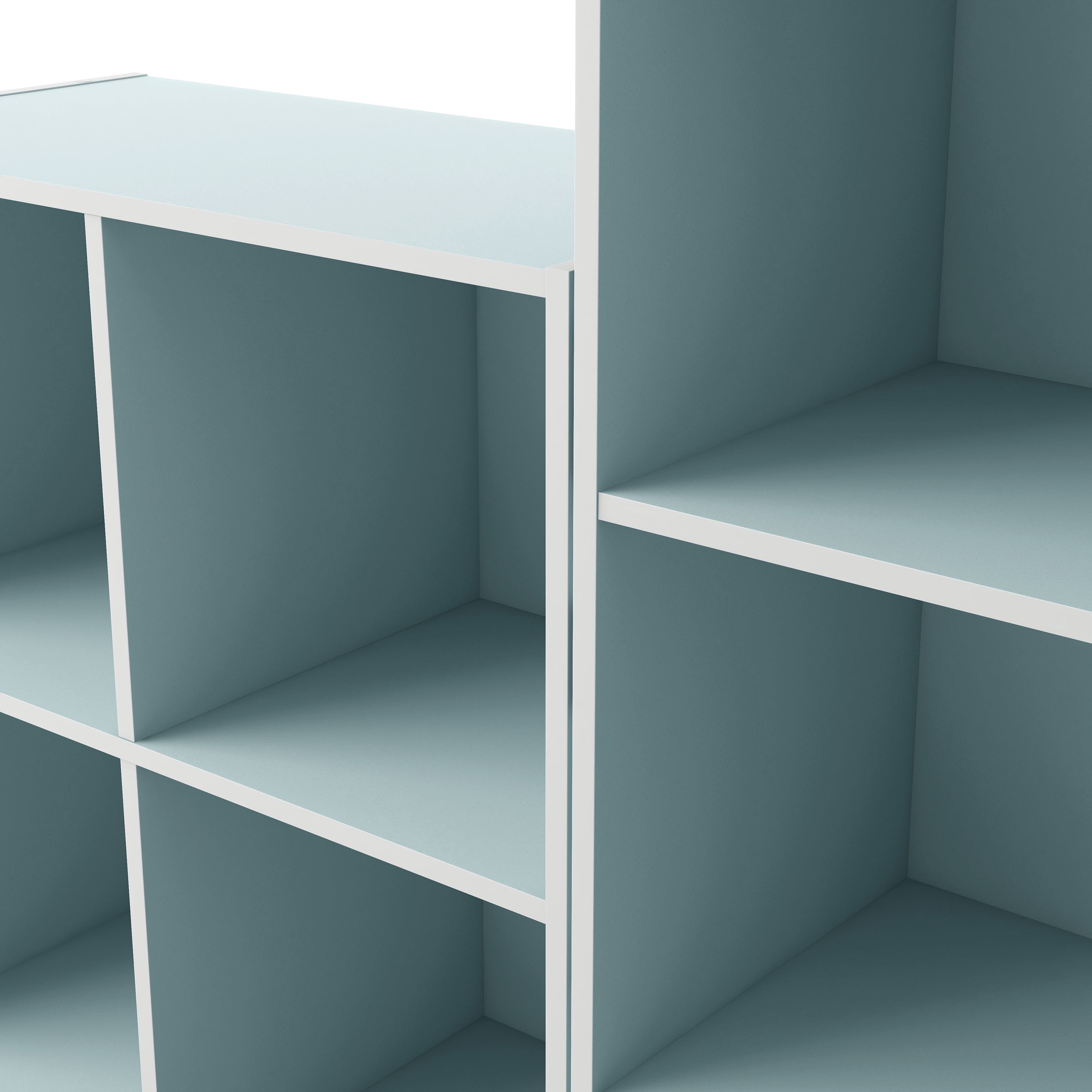 Furniture of America Brooks Stackable 4-Cube Wood Light Blue Kids Bookcase