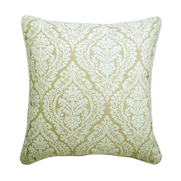 Funda de cojín decorativa de damasco, funda de cojín para sofá, 50 x 50 cm, color marfil natural, damasco, funda de tela, color marfil, 50 x 50 cm (20 x 20 pulgadas) - Damasco marfil brillante