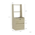 thumbnail image 4 of Tall Nightstand with Charging Station,Modern Bedside Tables with Storage Shelves & 2 Drawers for Bedroom,Wood, 4 of 7
