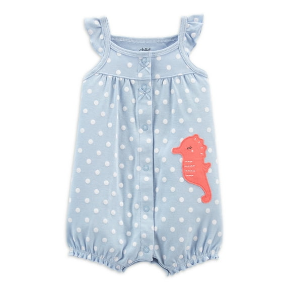 Carter's Child of Mine Baby Girls Seahorse One Piece, 0/3M-24M