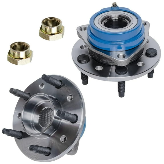 Detroit Axle 513137 Front Wheel Bearing & Hub Assembly CV Spindle Nuts For Chevrolet Classic Malibu - Oldsmobile Alero Cutlas - Pontiac Grand Am 4PC Set w/ABS