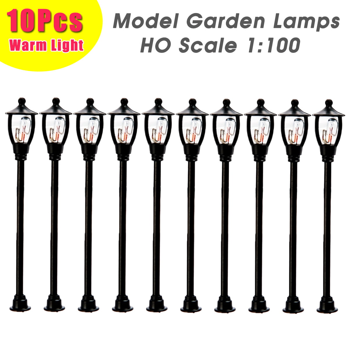10pcs//pack Model Railway Lamp Street Lights 1:100 HO Scale Double Heads