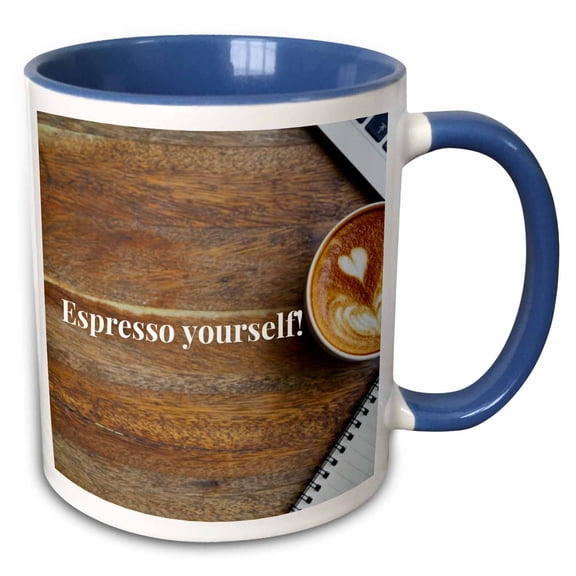 3drose, Espresso Yourself, 15oz Two-tone Blue Mug