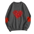 thumbnail image 4 of HAiming Valentine Womens Trendy Graphic Shirt Casual Long Sleeve Crew Neck Pullover Top Cute Outfit, 4 of 5