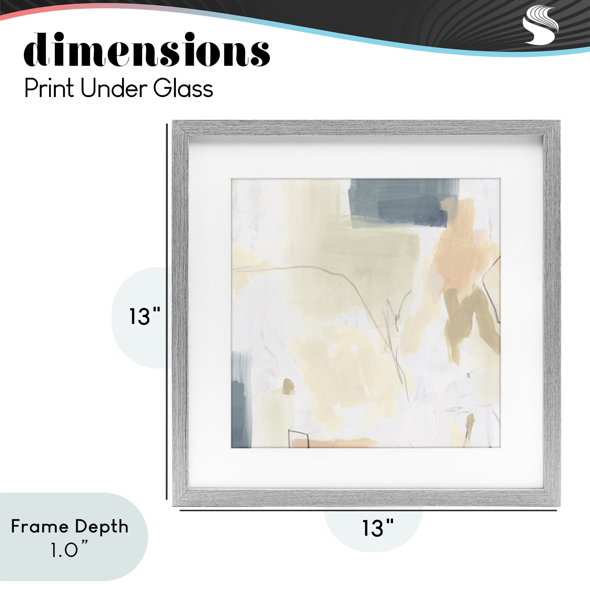 Stupell Industries Plaster Line Abstract Gray Framed Print Under Glass, design by June Erica Vess