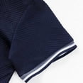 thumbnail image 4 of Polo Shirts for Men Short Sleeve Quarter Button Up Polo Tees Slim Fit Navy Men's Tops, 4 of 7