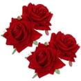 thumbnail image 4 of 2 piezas de cabello nupcial clips de moño tela rosa flor para la flor peinado para el cabello de boda herramienta, 4 of 4
