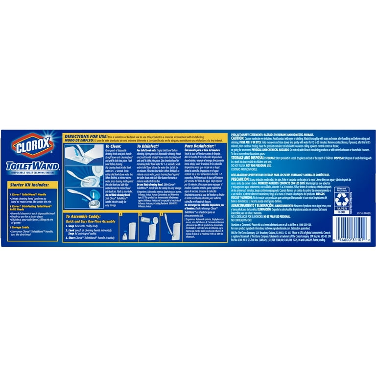 Clorox® ToiletWand Disposable Toilet Cleaning System: Handle, Caddy and  Refills, White