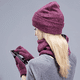 thumbnail image 1 of Traje térmico de tres piezas de lana gorro de invierno bufanda pantalla táctil gl Rojo Verde, 1 of 5