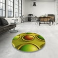 thumbnail image 4 of Ahgly Tapis Rond Lavable en Machine Intérieur Transitionnel Brun Bronze Foncé, 7 Pieds Rond, 4 of 7