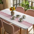 thumbnail image 3 of Pink Purple Striped Table Cloths for 3 Foot Rectangle Tables, Abstract Modern Geometric Stripes Patio Waterproof Elastic Fitted Tablecloths, Washable Rectangular Table Cover for Camping, 3 of 8