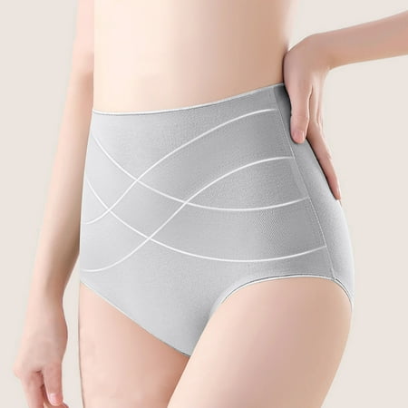 Summer Savings  Women s Large Size High Waist Underwear  Soft Seamless Panties  Elastic Waistband  Comfortable Cotton  Everyday Use  Breathable Undergarments  Plus Size Pants | Gray L  Sopatenor