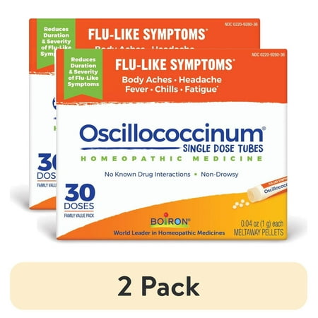 (2 pack) Boiron Oscillococcinum Homeopathic Medicine for Flu-Like Symptoms, 30 Doses