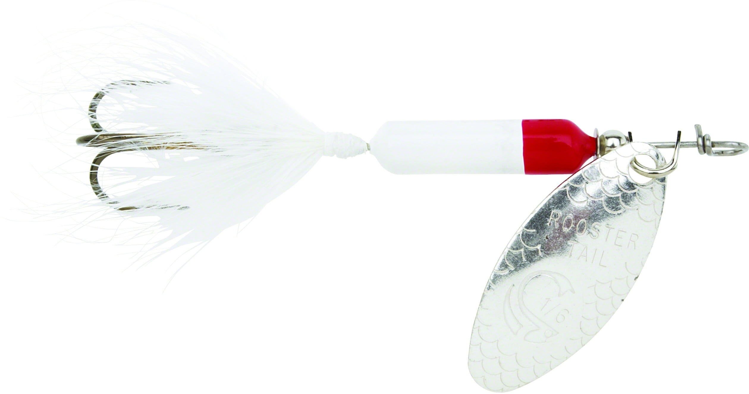 Yakima Bait Worden's Original Rooster Tail Lure, White & Red, 1/6