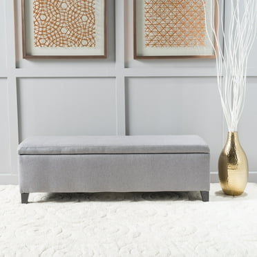 GDF Studio Clor Rectangular Fabric Lift Top Ottoman, Grey